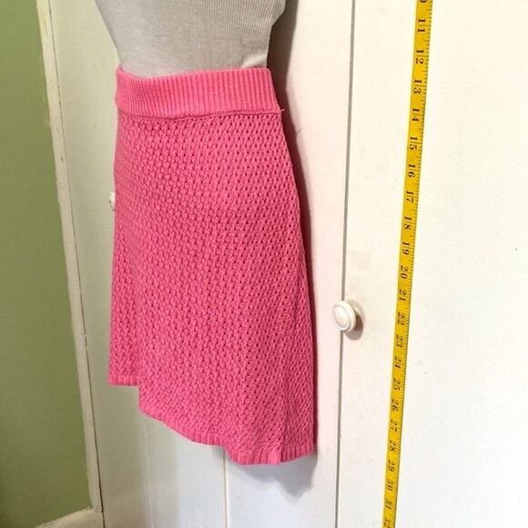 ALMOST FAMOUS Pointelle Crocheted Textured Sweater Mini Desert Rose Skirt Large - Picture 5 of 10